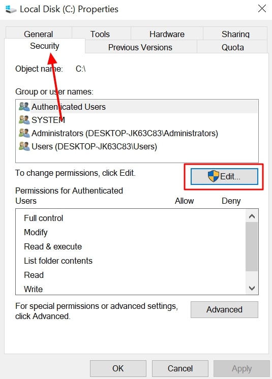 access general tab drive
