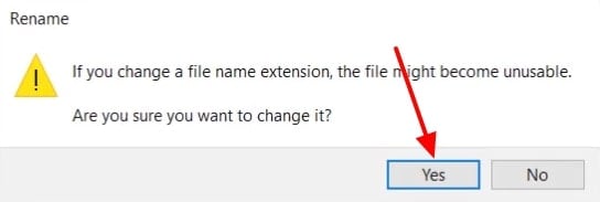 confirm to change file name