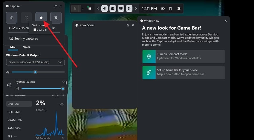 recording videos through xbox game bar