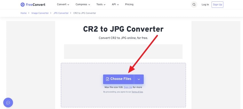 click choose file to upload