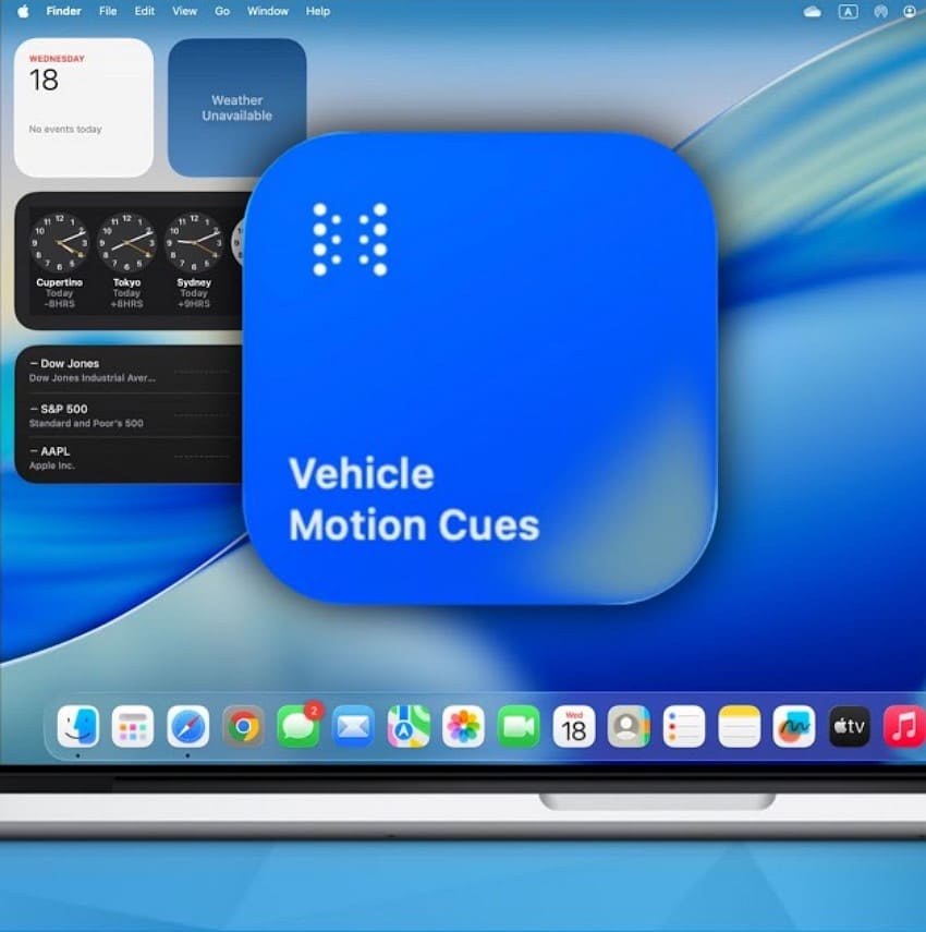 macOS 26 vehicle motion cues