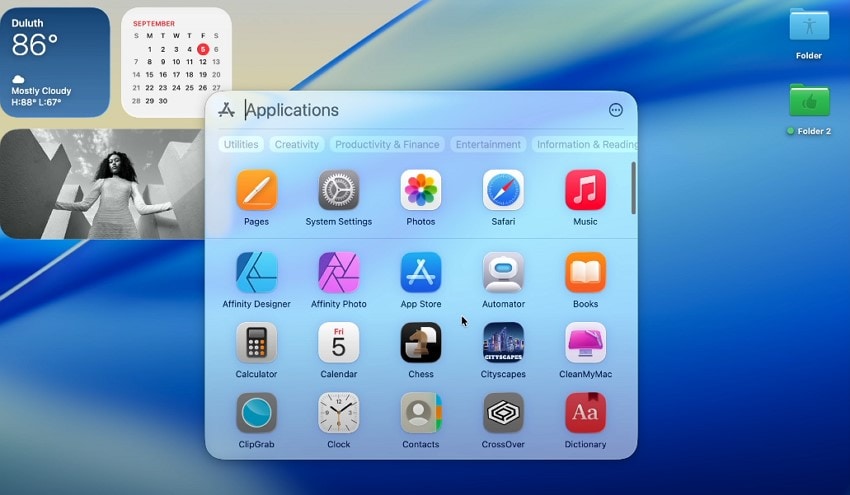 macOS 26 launchpad