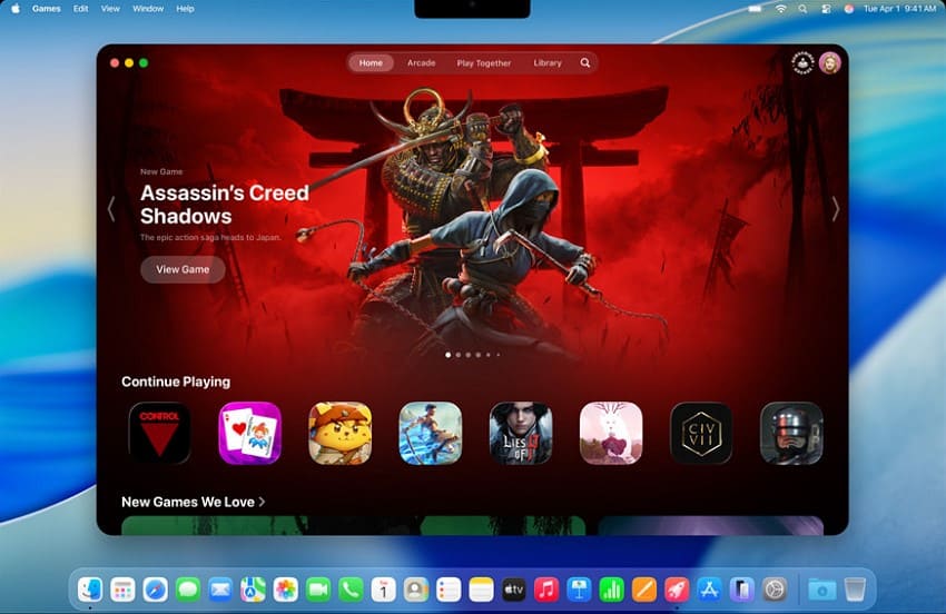macOS 26 games app