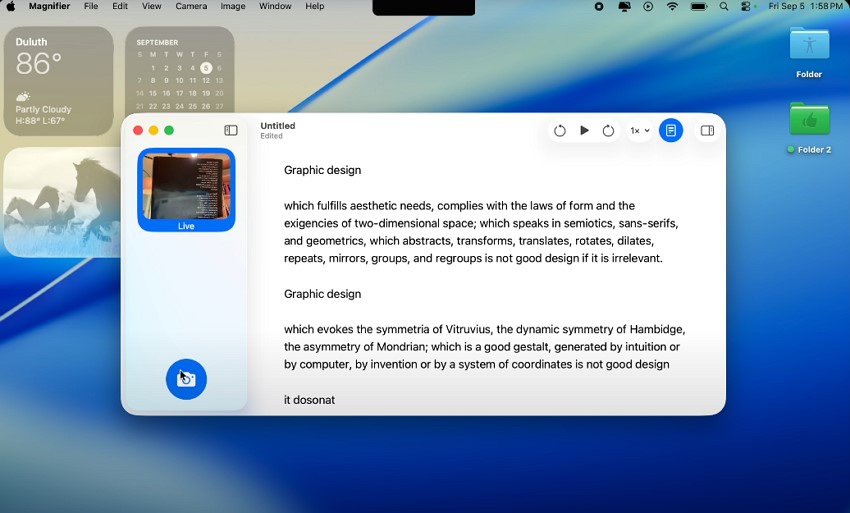 macOS 26 live magnifier