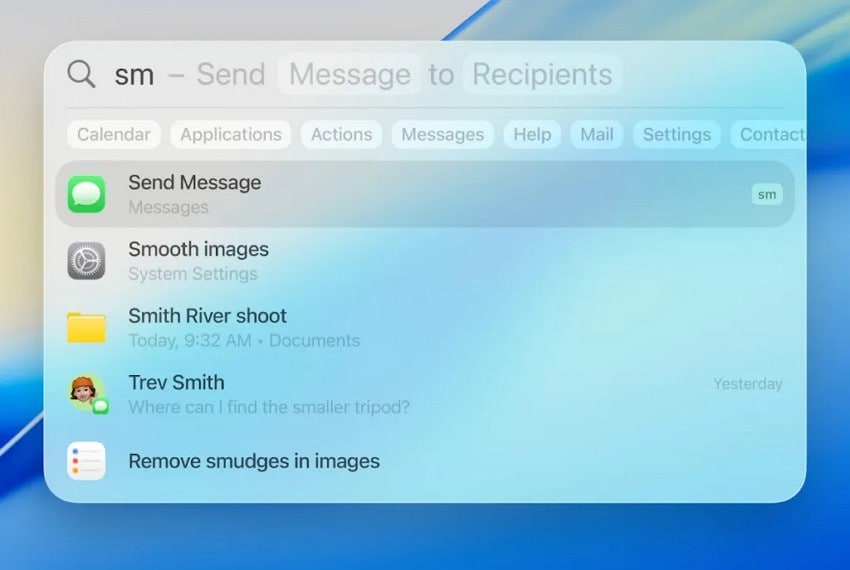 macOS 26 actions feature