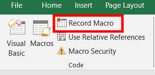 registrar um macro em Excel