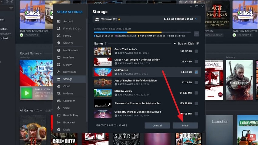 move game to new folder
