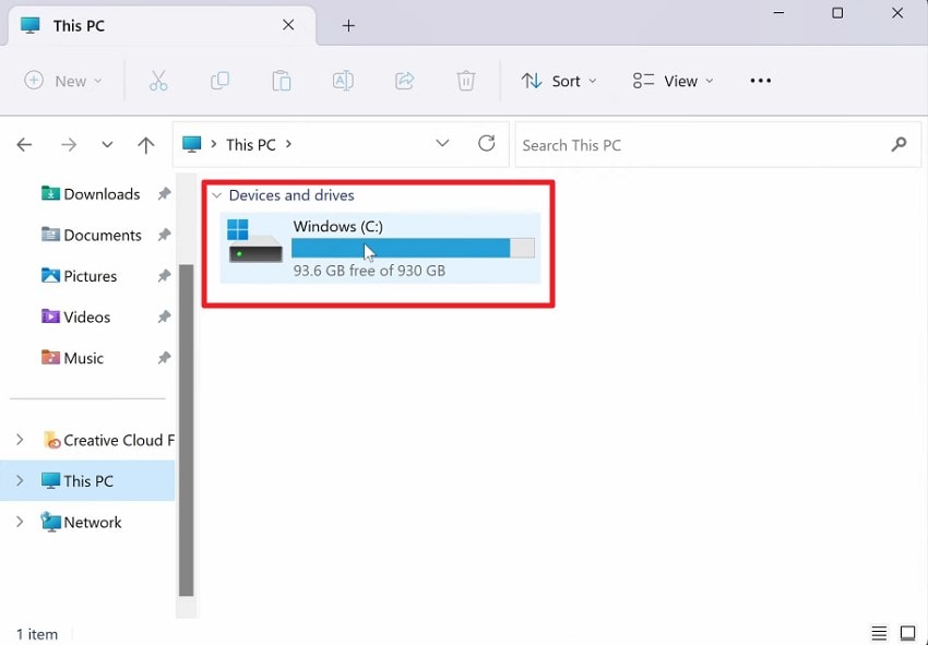 open file explorer and drive