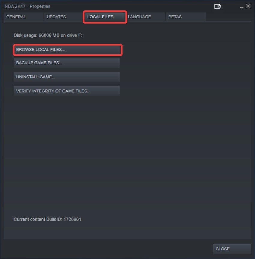 click browse local files option