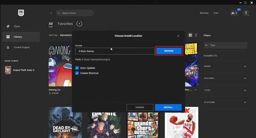install change game location