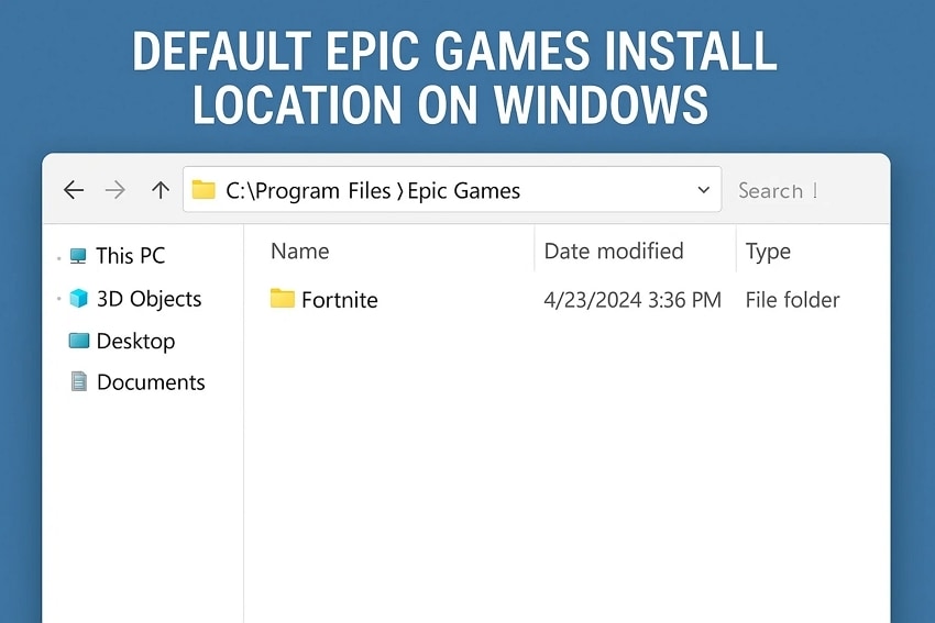 default epic game install location windows