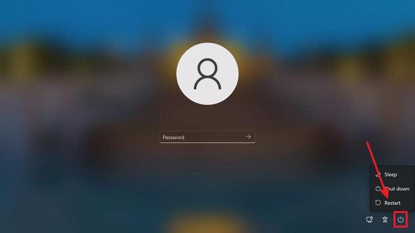 press shift and restart button