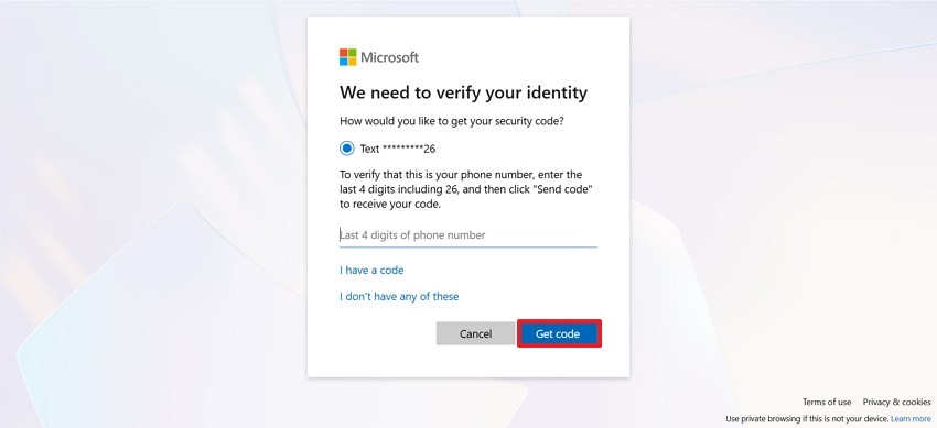 get code for verification