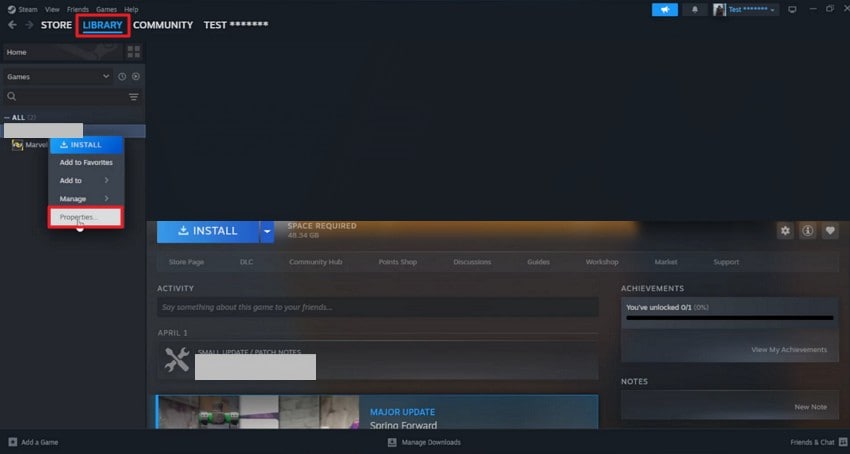 enter steam game properties