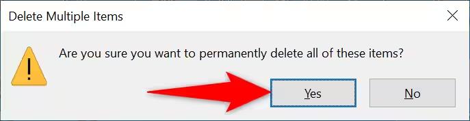 click on the confirmation prompt