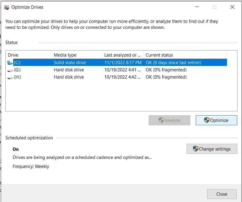 optimize drives