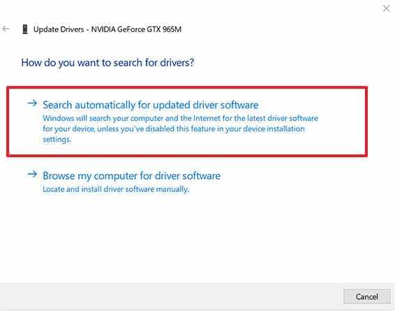 rollback faulty display driver