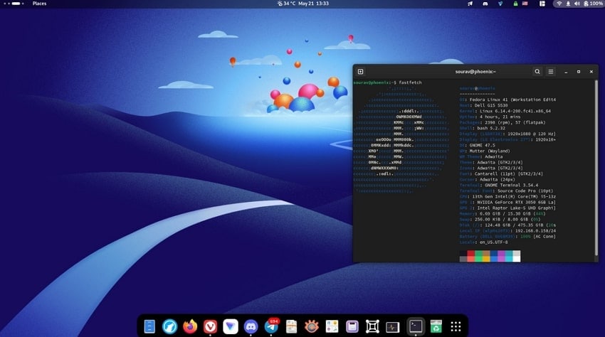 fedora linux operating system