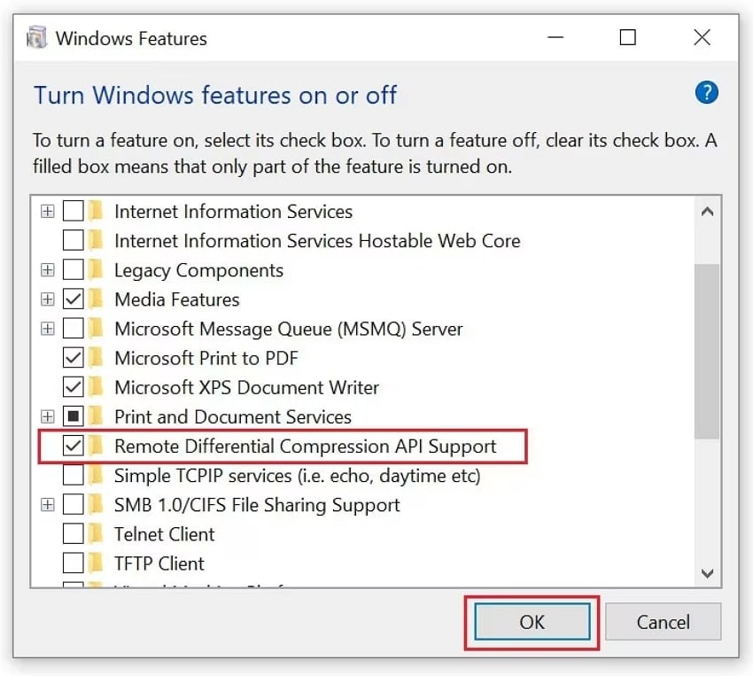enable remote different compression api support
