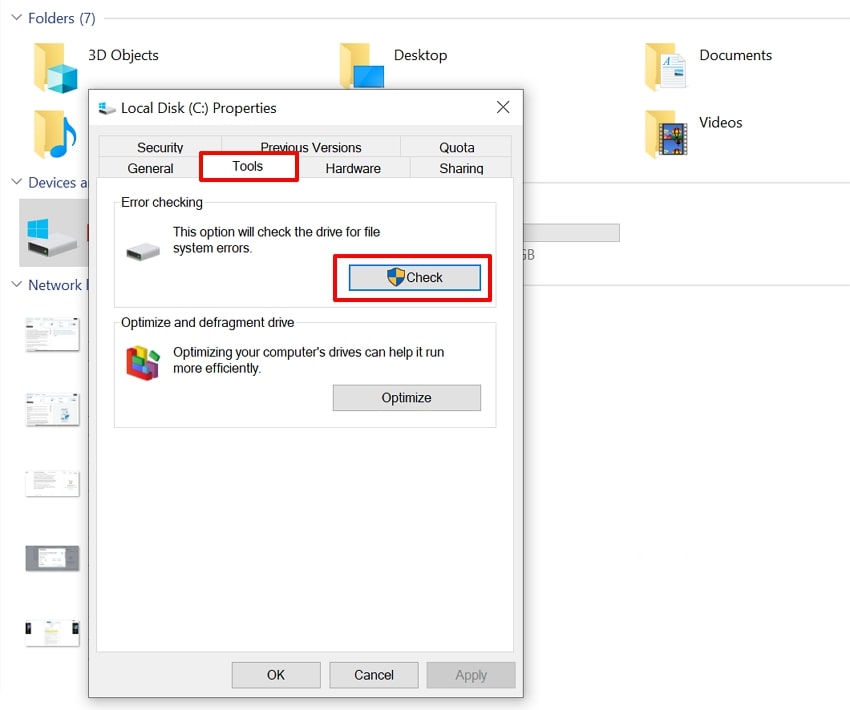 check bad sectors drive