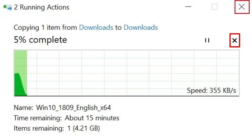 cancel process to restart it