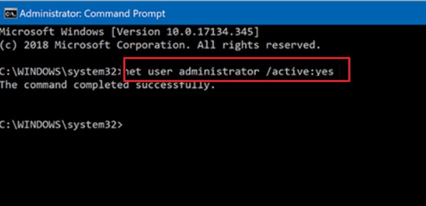 run the command and press enter