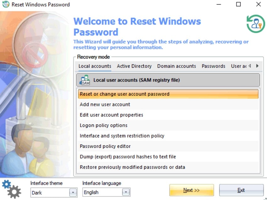 passcape window password recovery tool