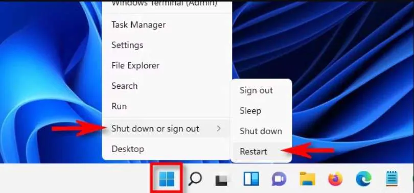 restart windows 11