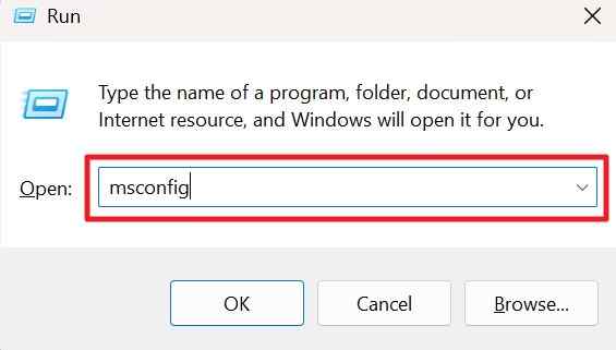 open system configuration msconfig