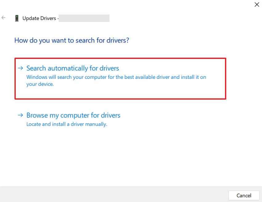 search and update drivers