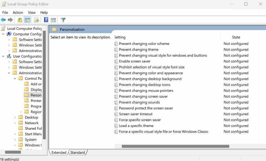check policy settings