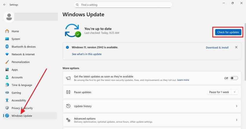perform windows update