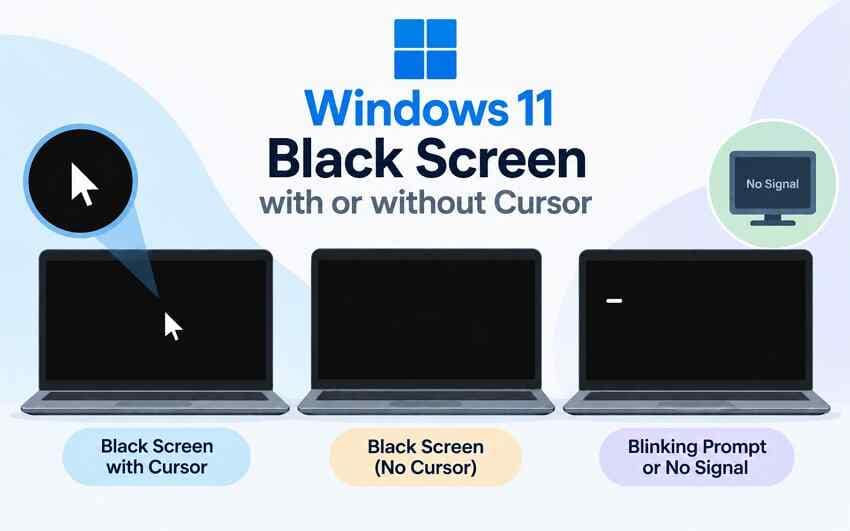 Windows 11 Update Black Screen: Causes and Fixes With or Without a Cursor