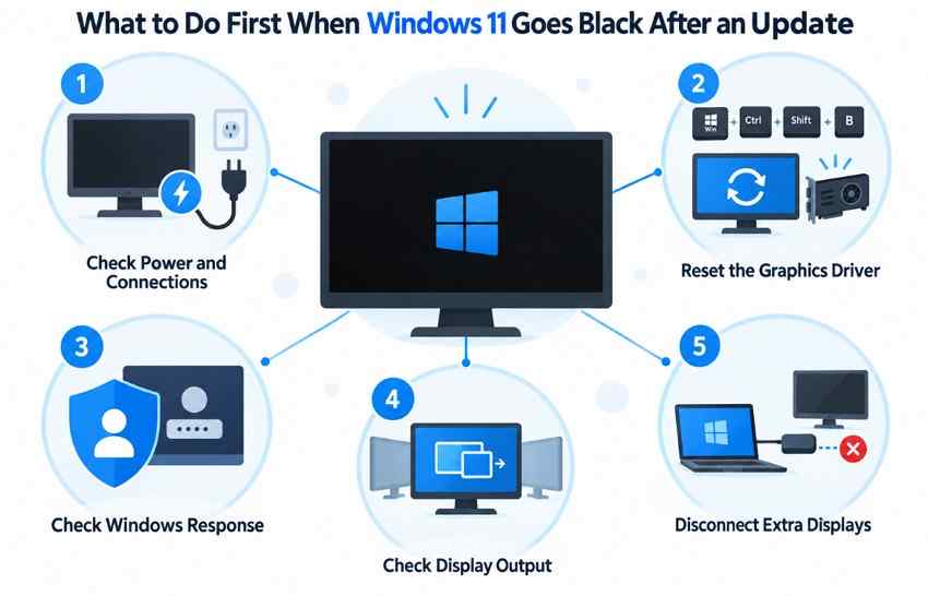 first checks for windows 11 black screen