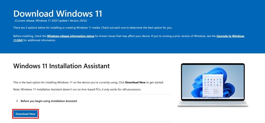 select the download now option