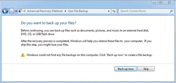 backup now in windows 7