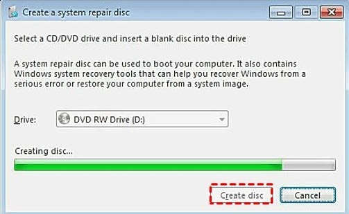 repair disc in windows 7
