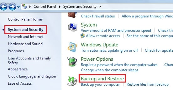 backup and restore options
