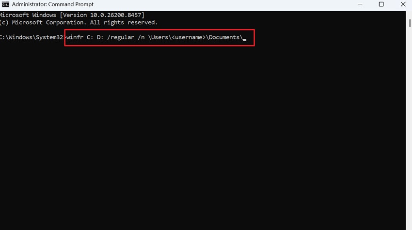 winfr command