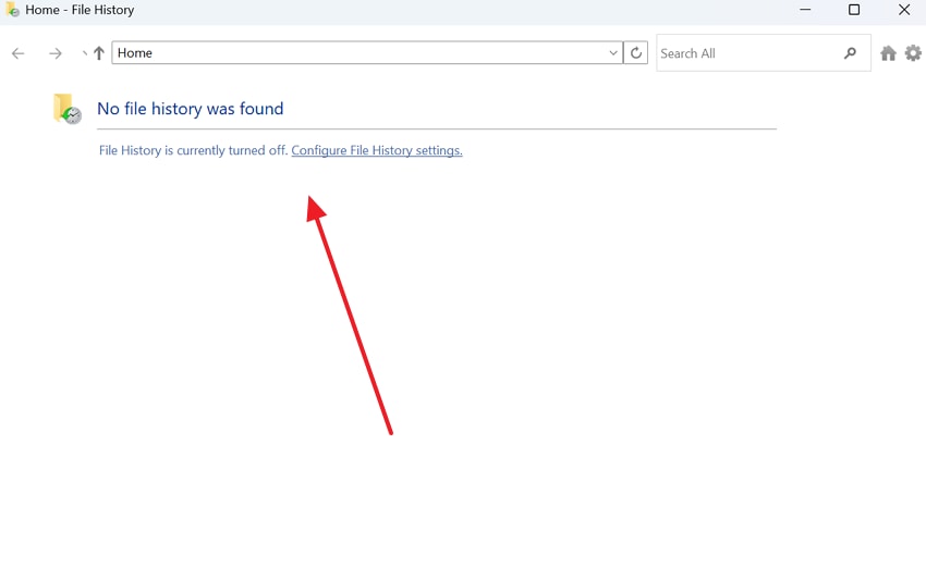restore files via file history