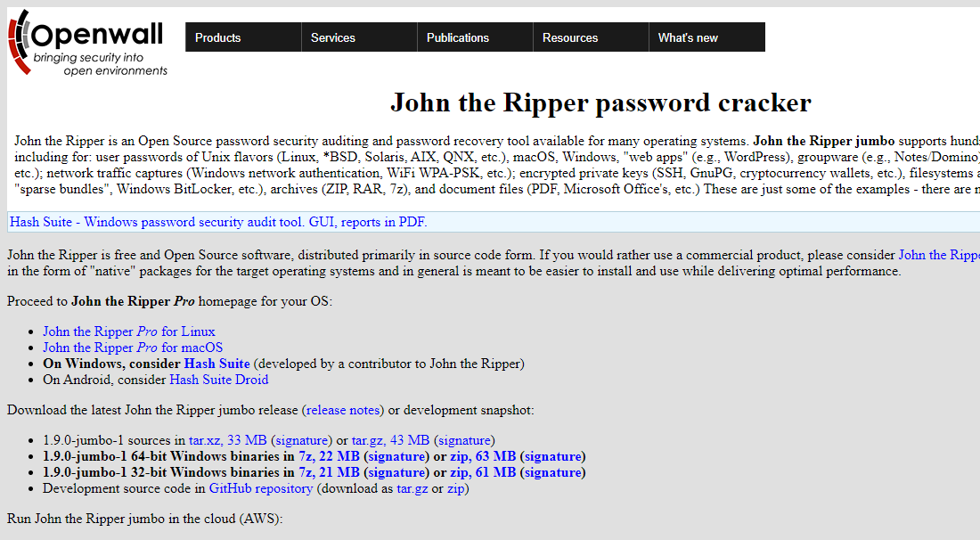 john the ripper password cracker