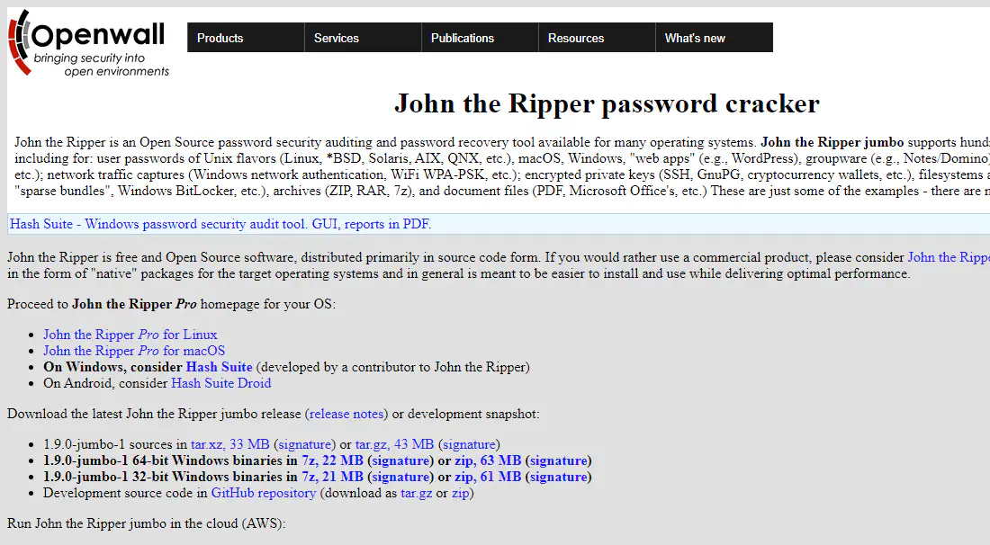 john the ripper password cracker