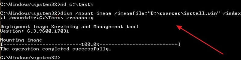 mount image in folder using command