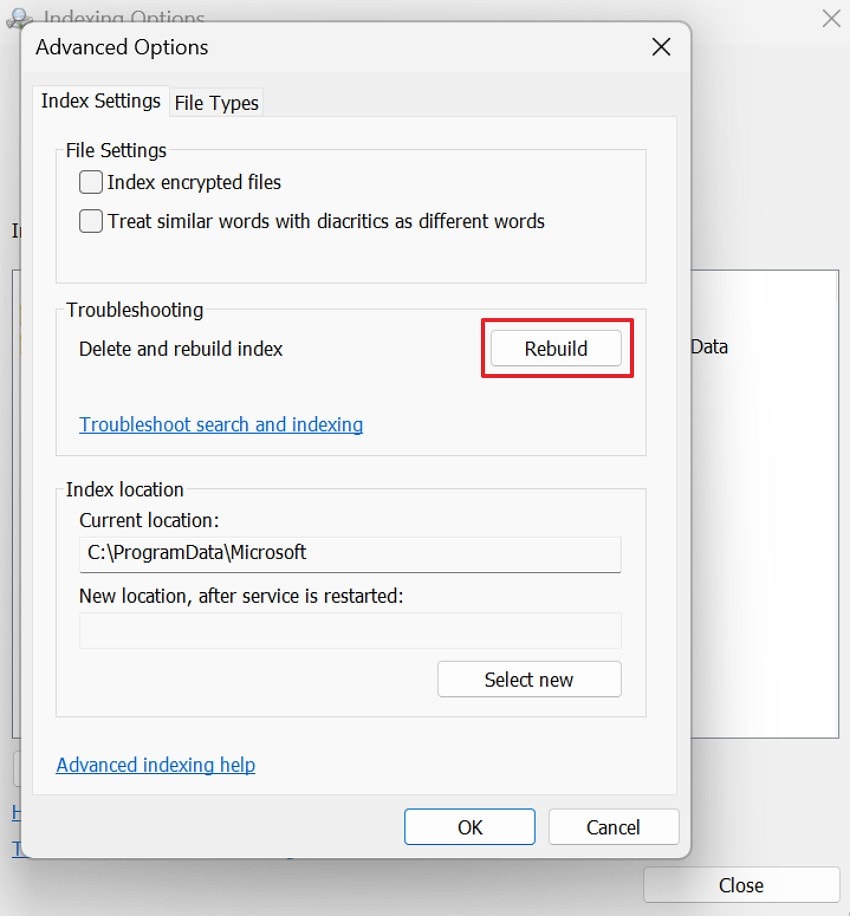 press the rebuild button