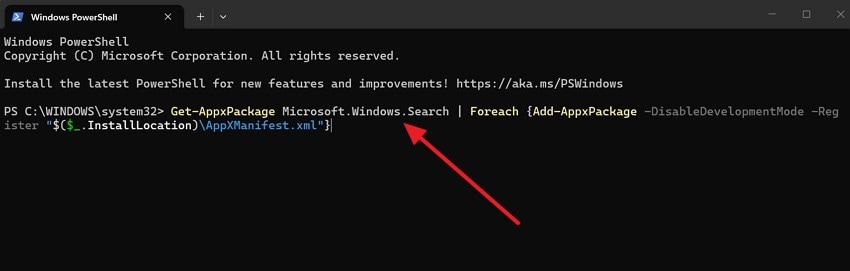 type command and press enter