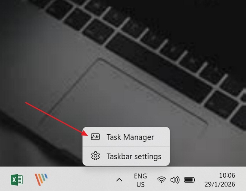 access the task manager