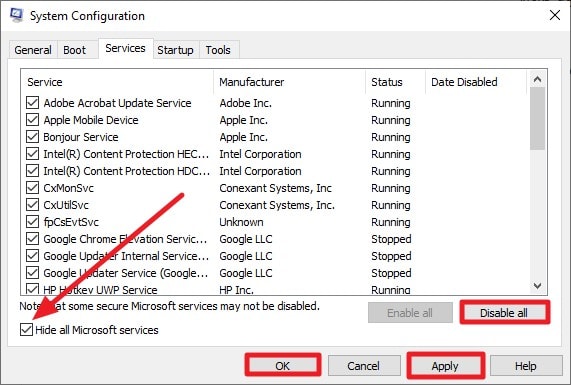 perform clean boot on system