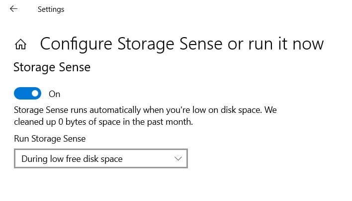 windows storage sense allows you to save hard disk space