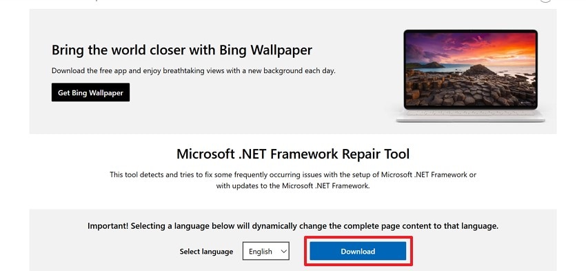download net framework repair tool