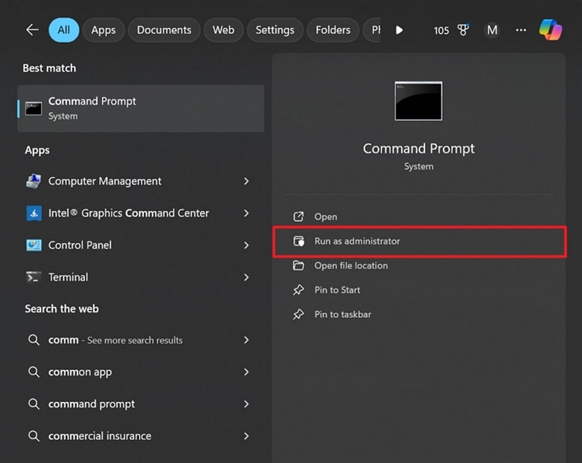 run as administrator command prompt